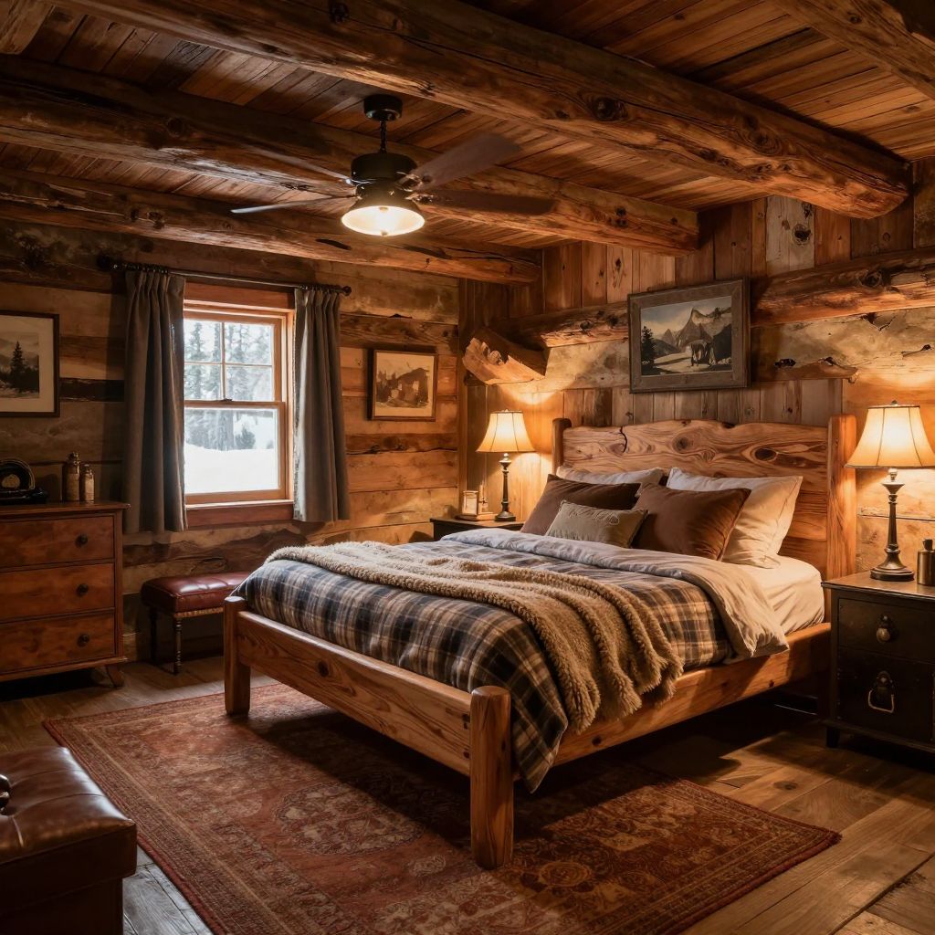 Rustic Cabin Style basement bedroom ideas