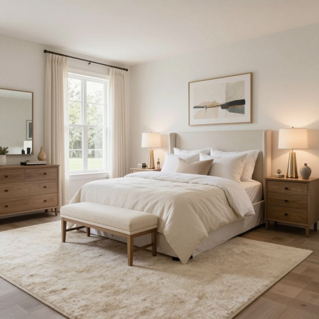 Plush ivory carpet for a luxury primary suite