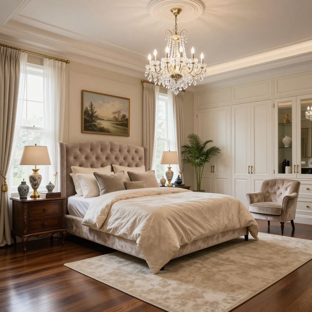 Classic Crystal Elegance bedroom chandelier idea