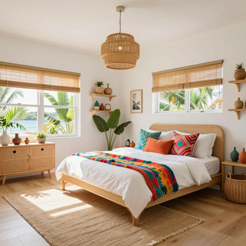 Tropical Escape bedroom chandelier idea