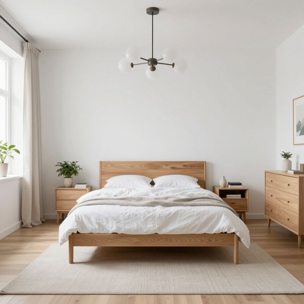 Scandinavian Simplicity bedroom chandelier idea