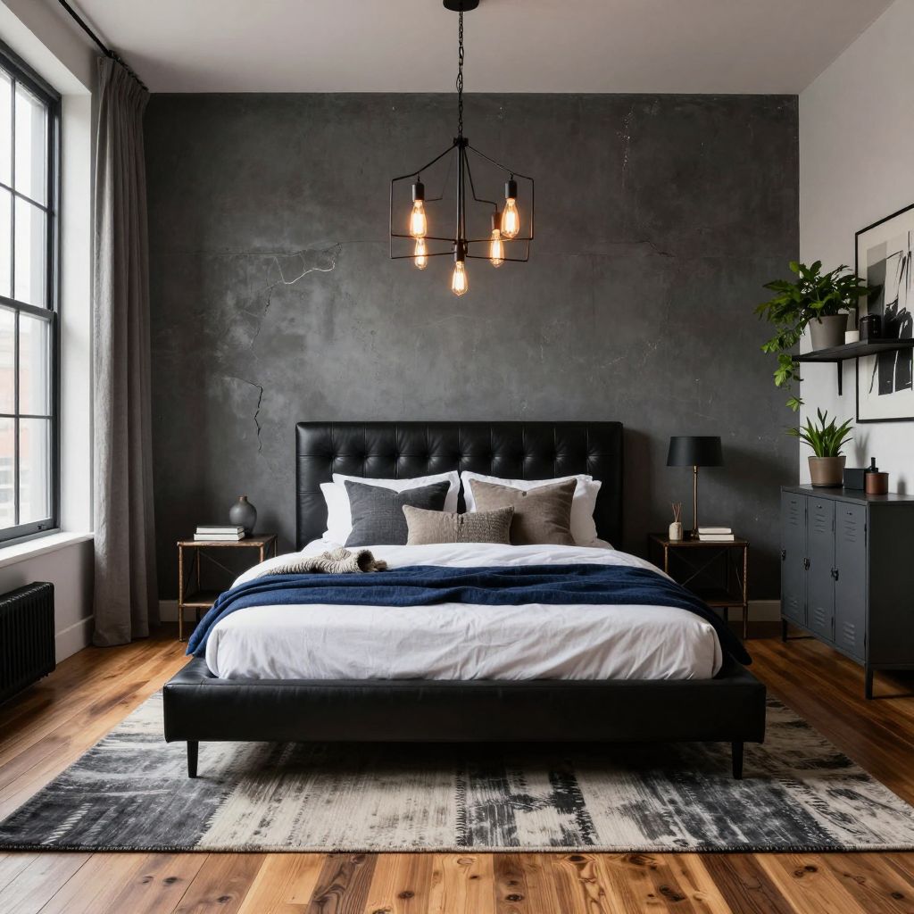 Industrial Chic Ironwork bedroom chandelier idea