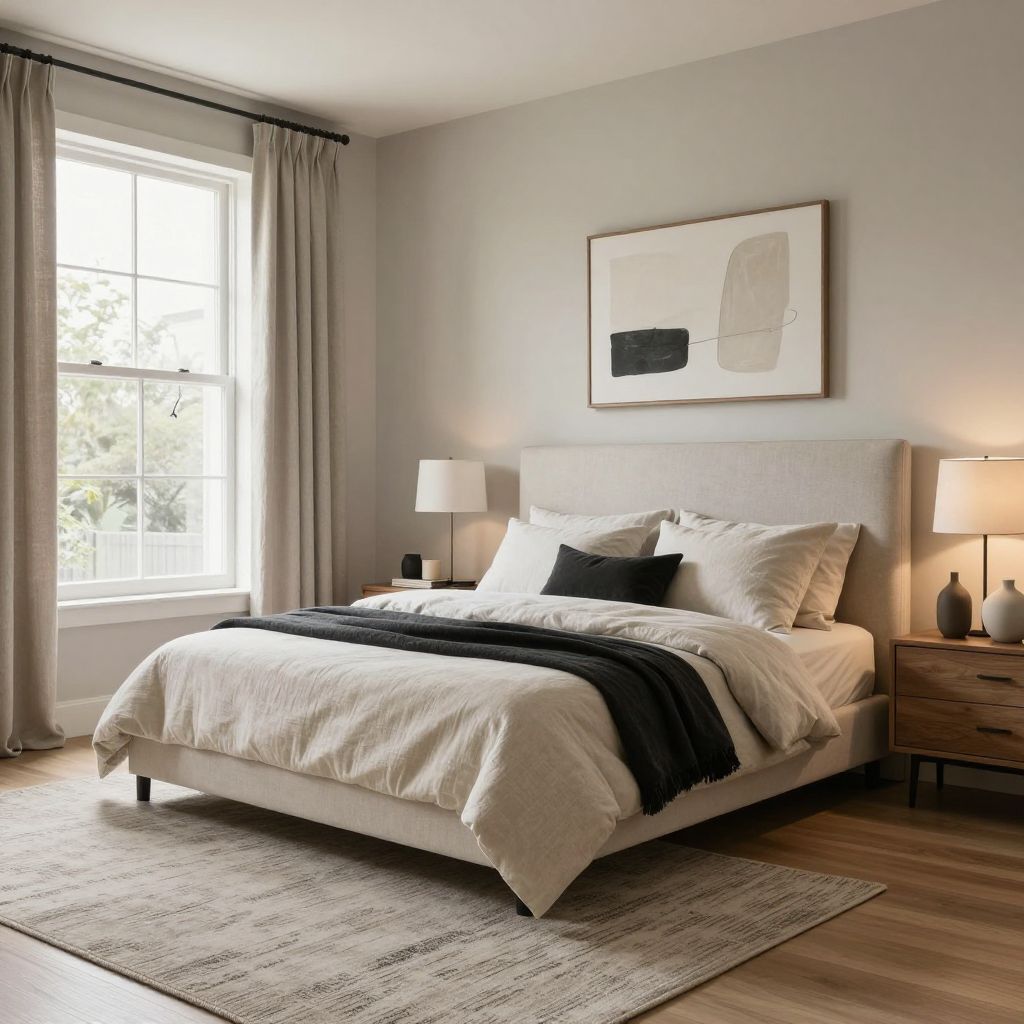 Textured bedroom curtains