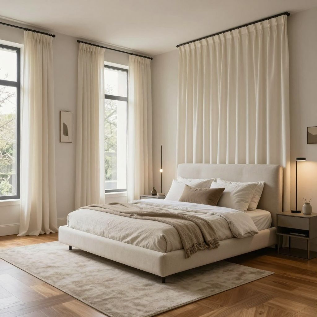 Floor to ceiling bedroom drapes