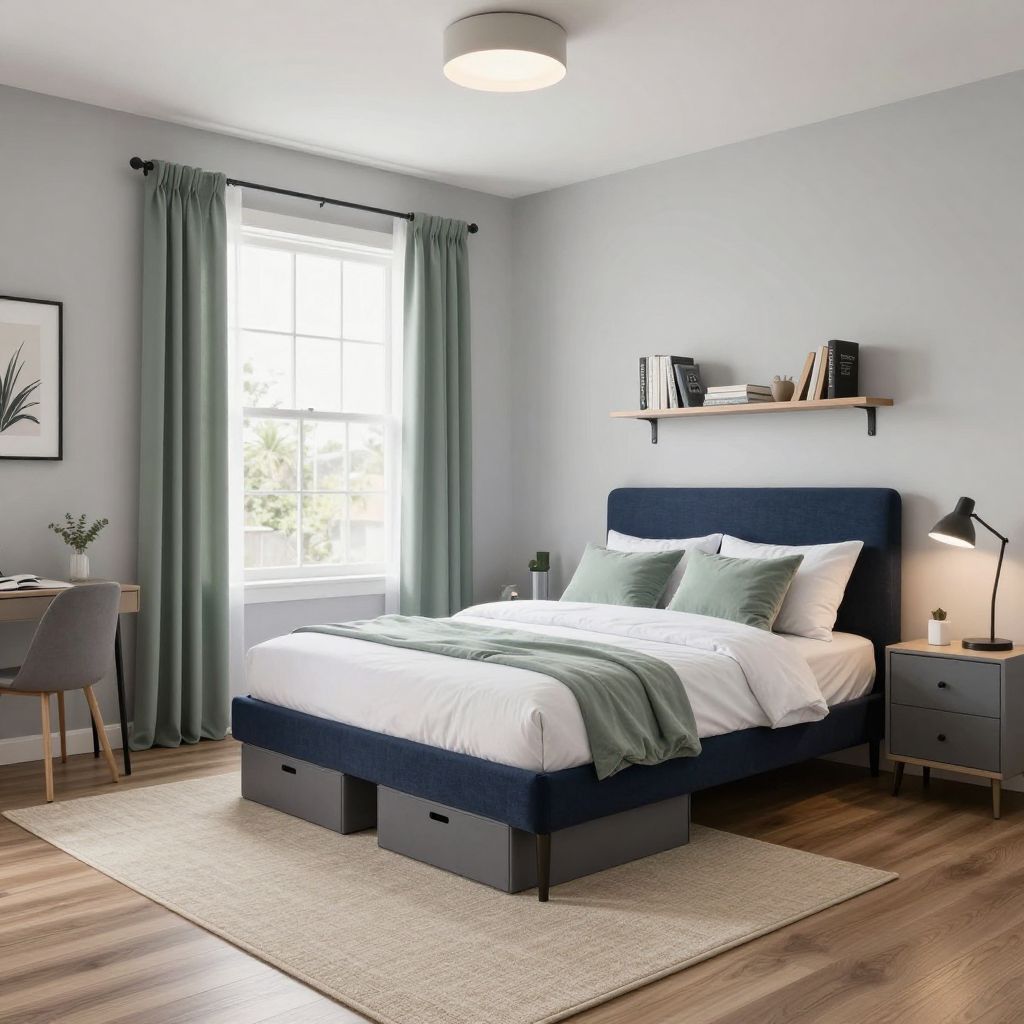 Clean modern room with smart storage