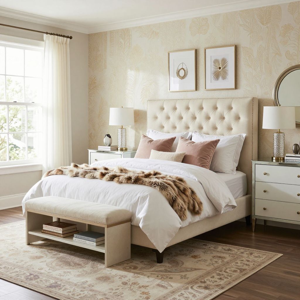 Soft glam room with polished details