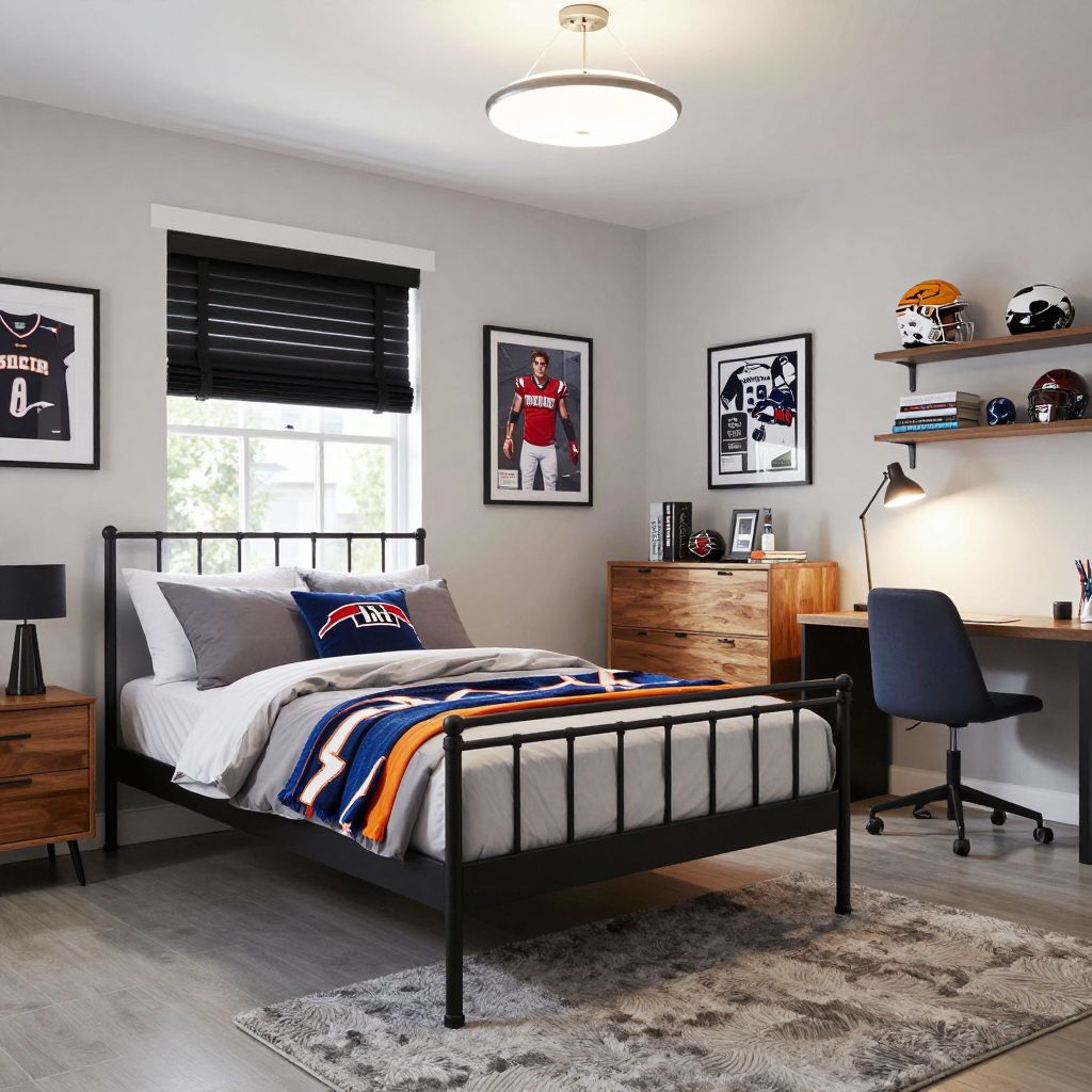 Sporty room with bold accents