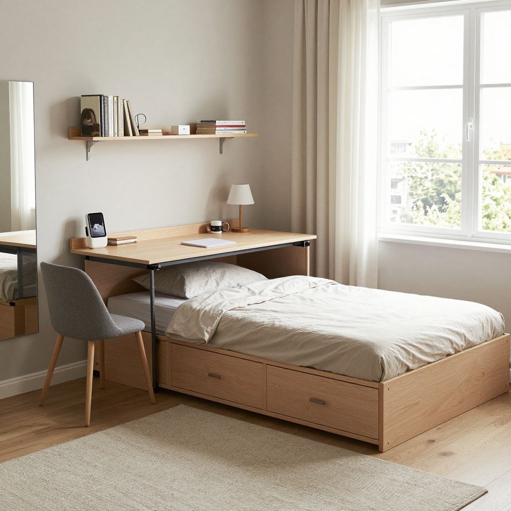 Bedroom office ideas - Small apartment foldaway setup