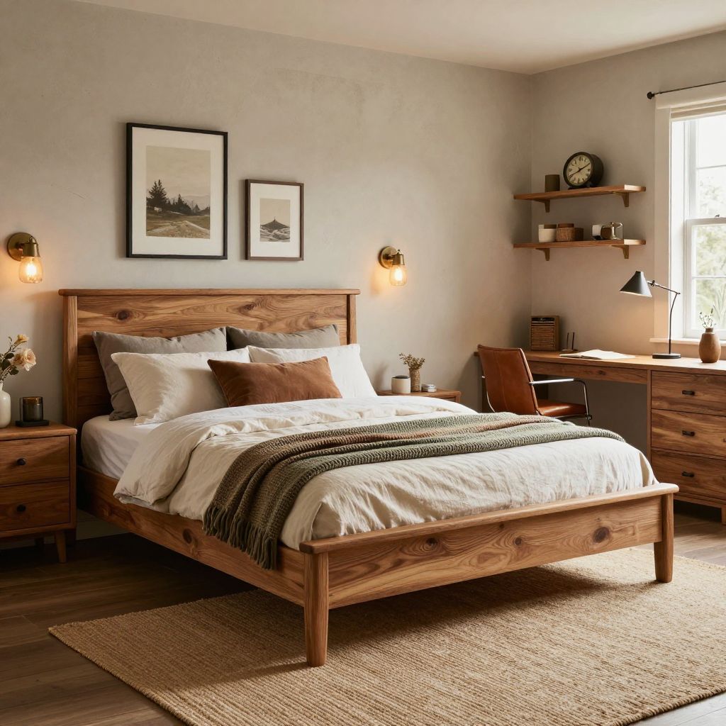 Bedroom office ideas - Rustic wood blend