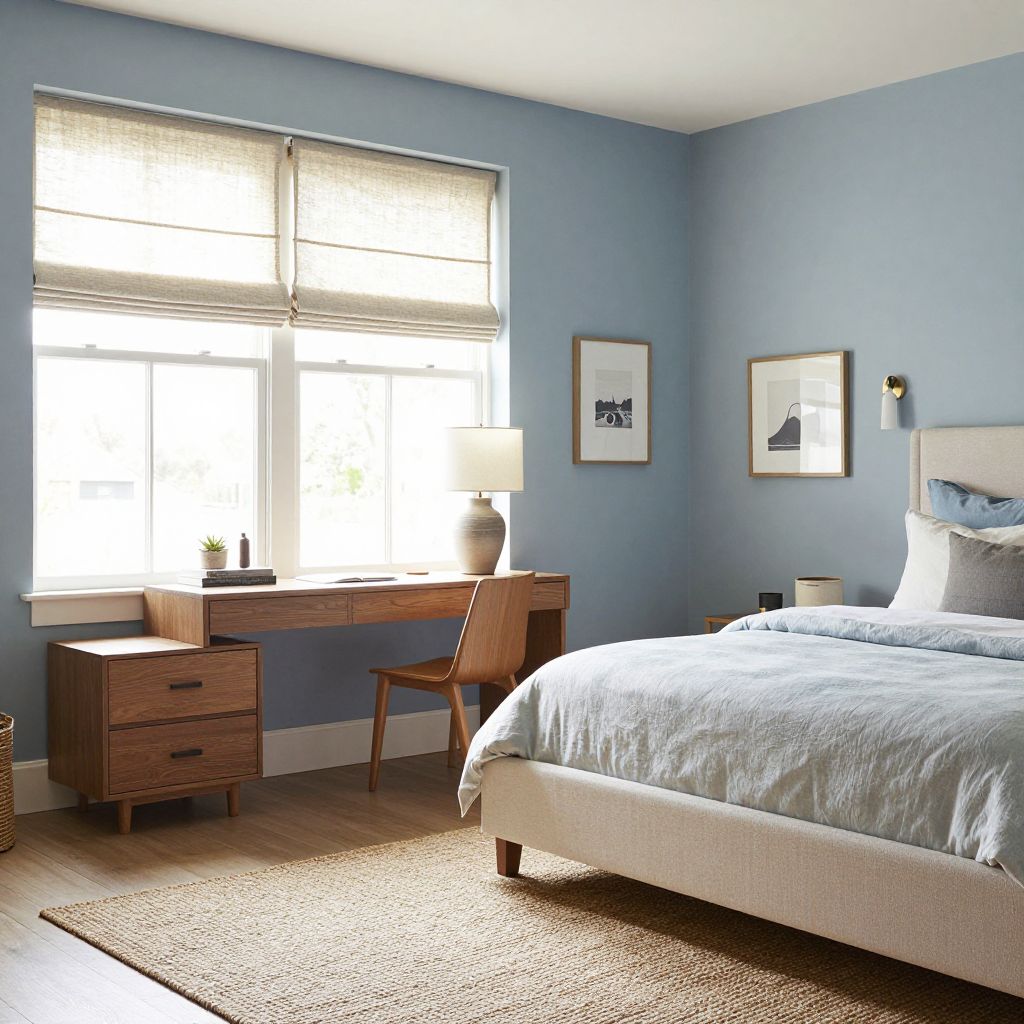 Bedroom office ideas - Window desk layout