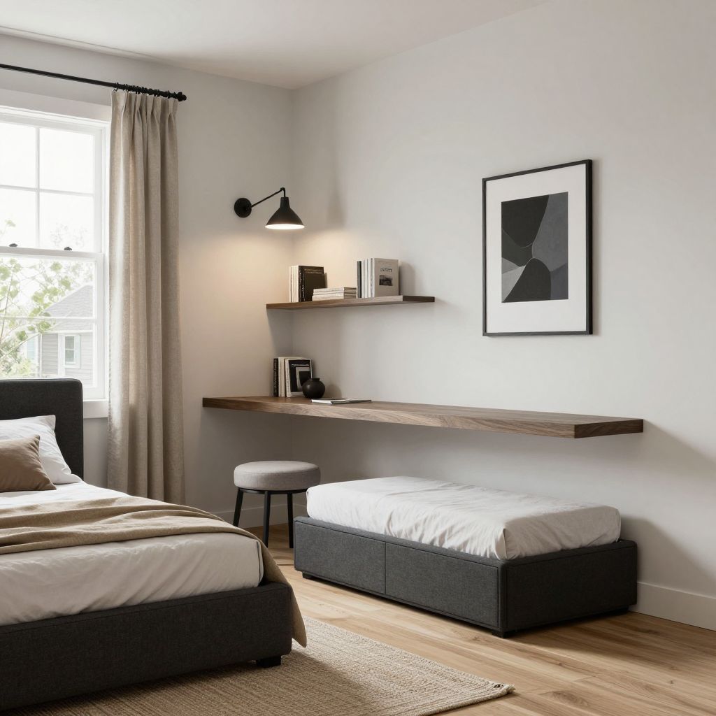 Bedroom office ideas - Wall mounted work nook
