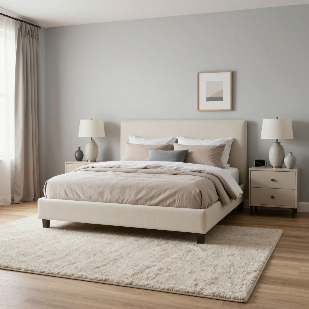 Plush neutral under bed rug