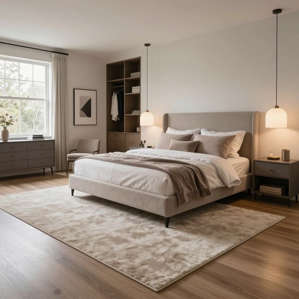 Extra large rug in a primary suite