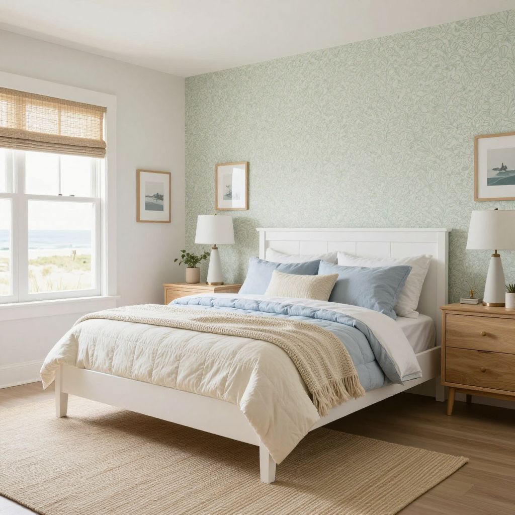 Small Print Wallpaper For A Calm Guest Room