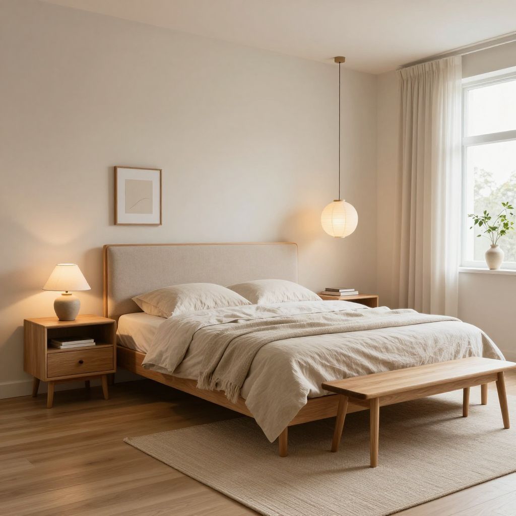 Beige bedroom ideas with a Japandi feel