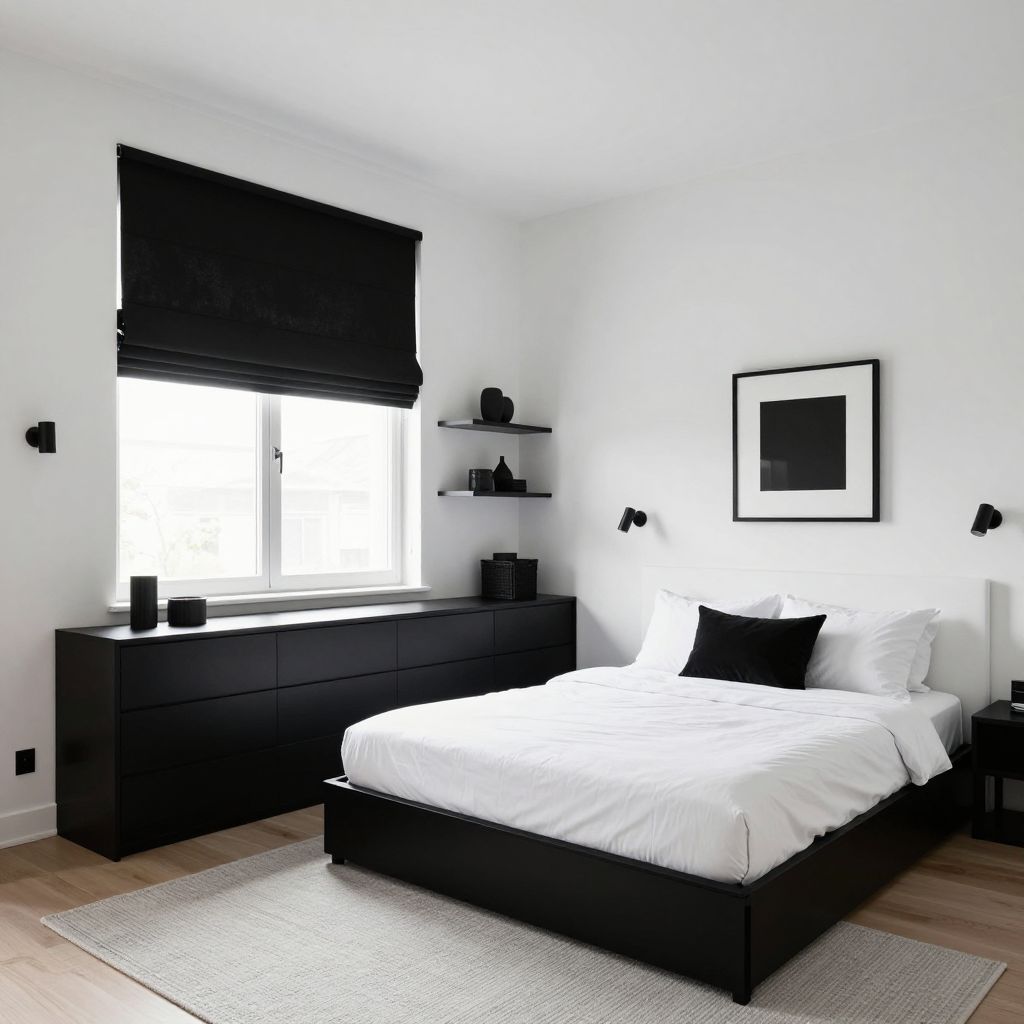 Black and white bedroom idea 10