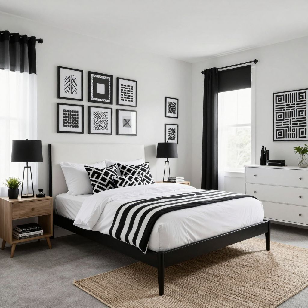 Black and white bedroom idea 11