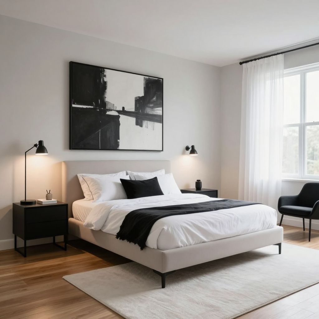 Black and white bedroom idea 14