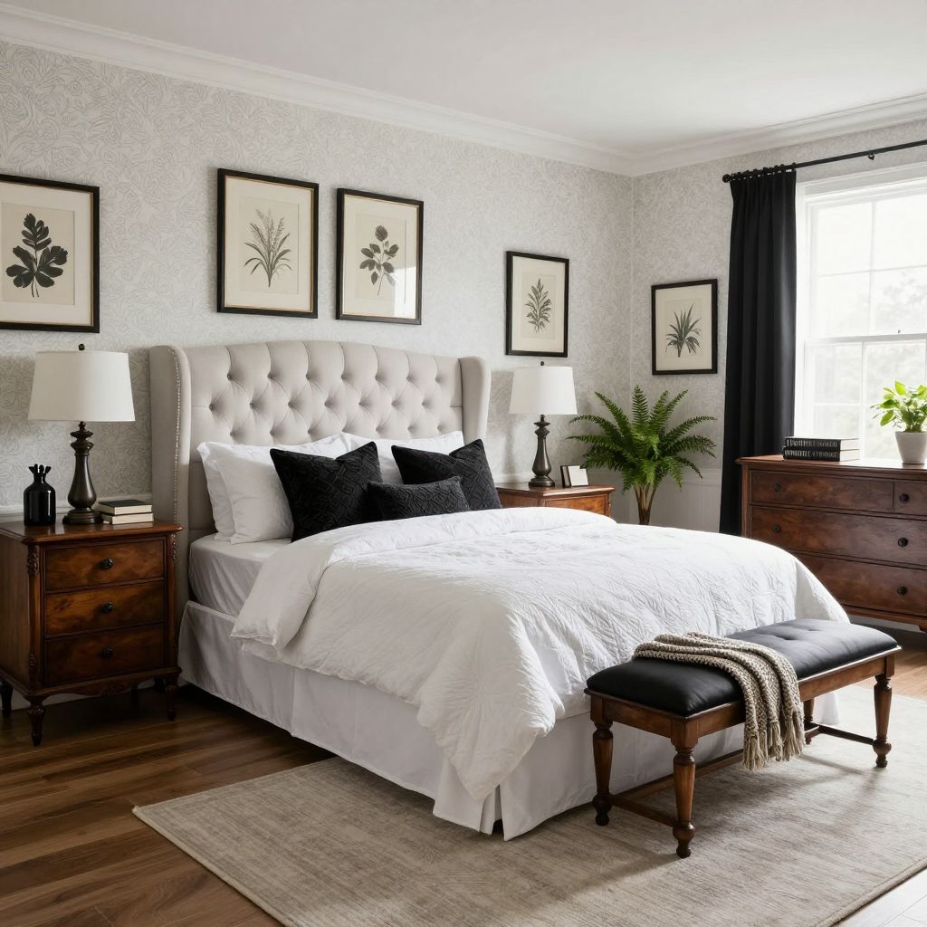 Black and white bedroom idea 6