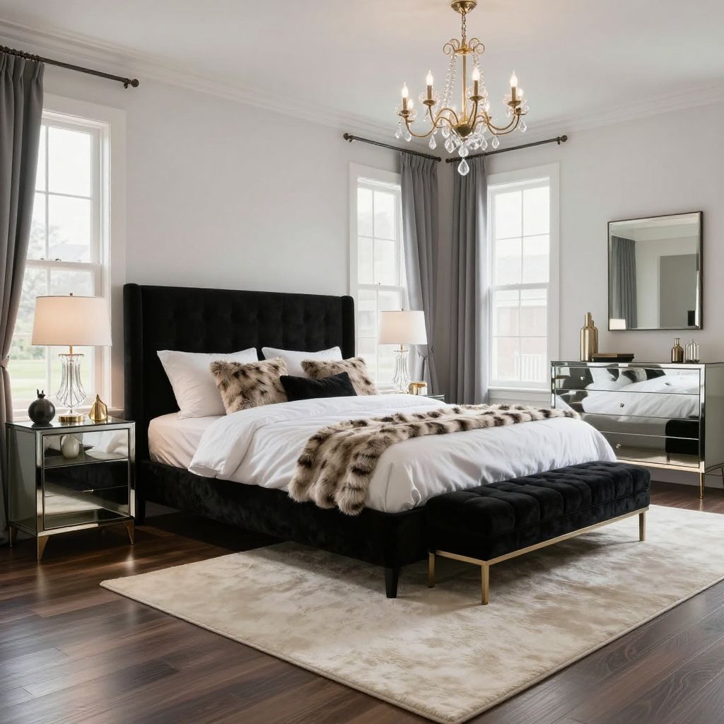 Black and white bedroom idea 9