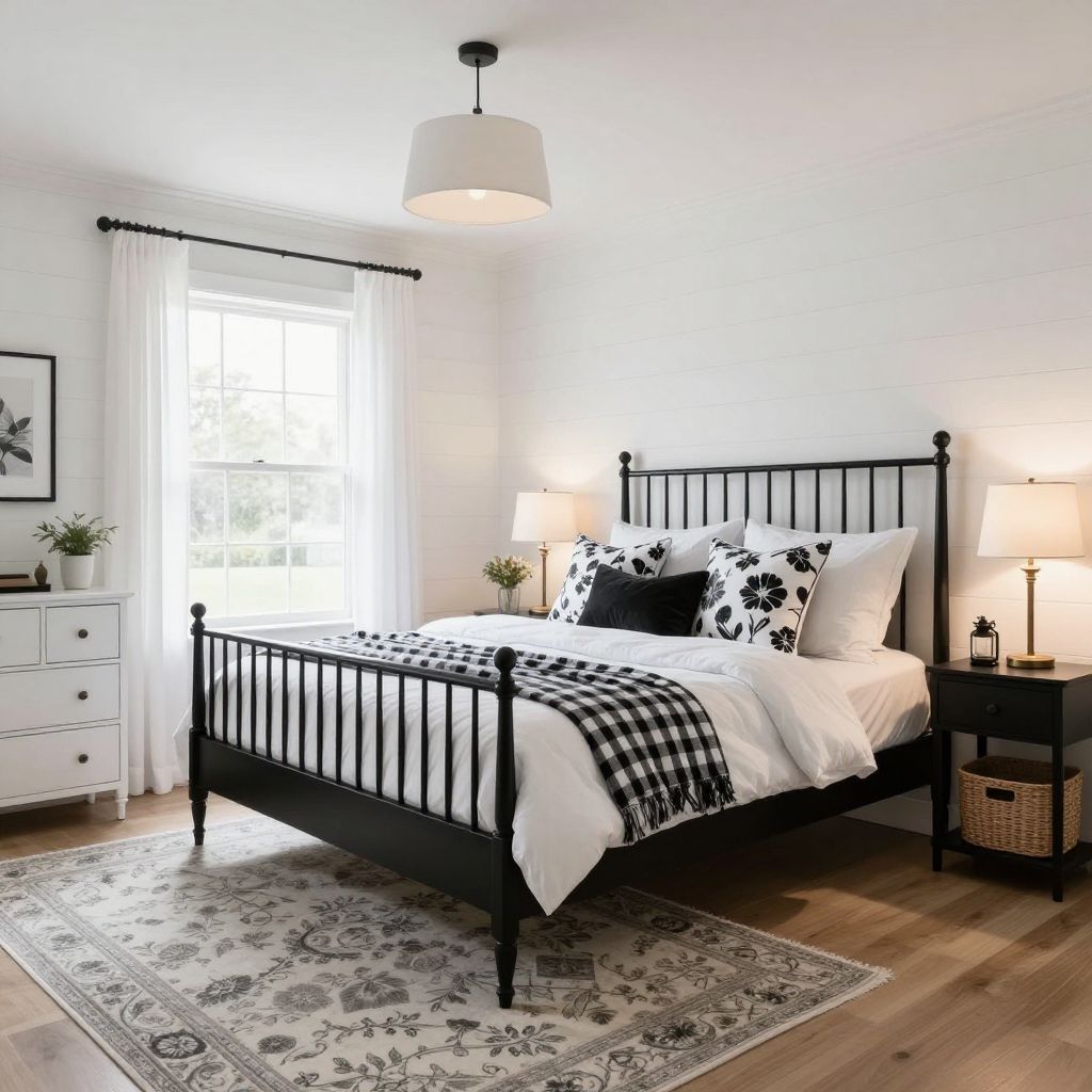 Black and white bedroom idea 8