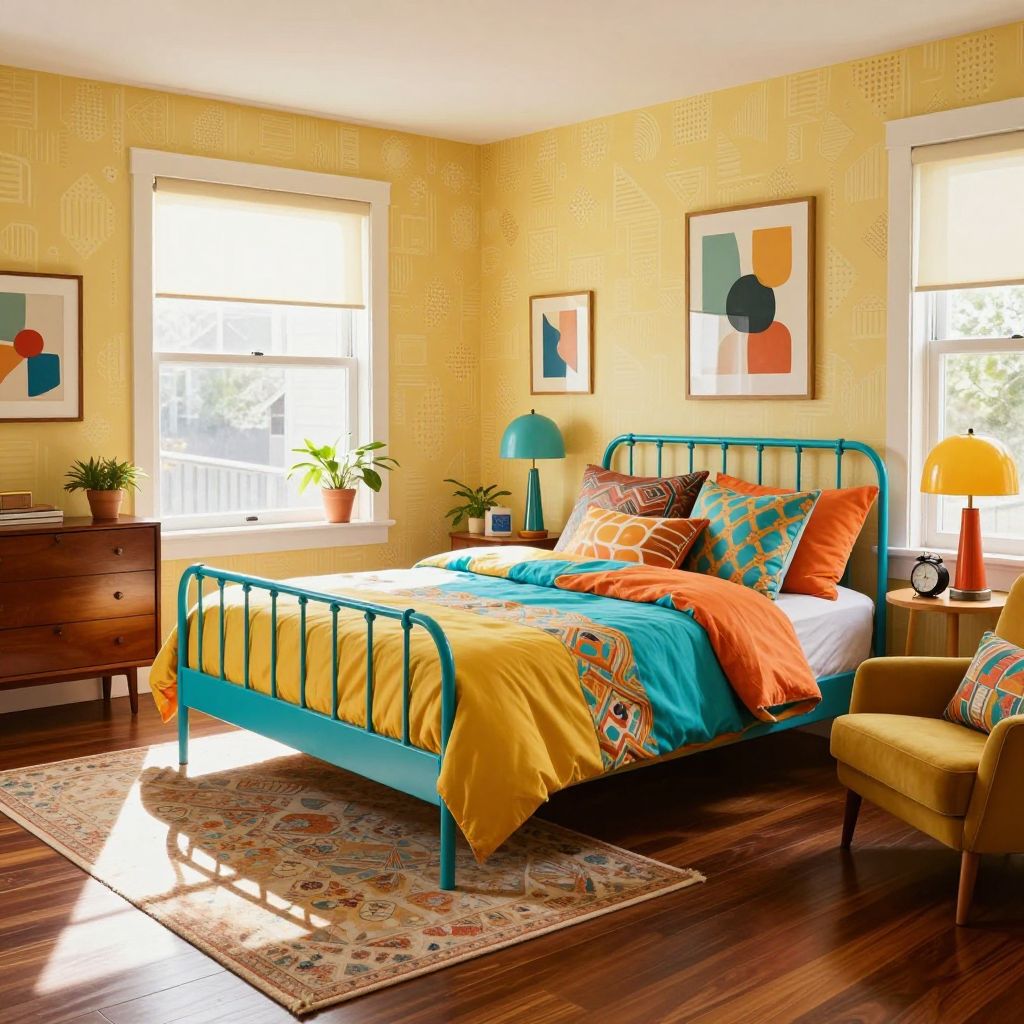 Bold Retro Pop Bloxburg bedroom ideas