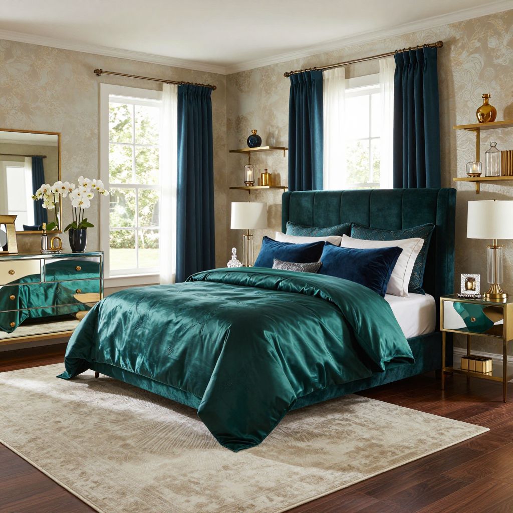 Chic Glam with Metallics Bloxburg bedroom ideas