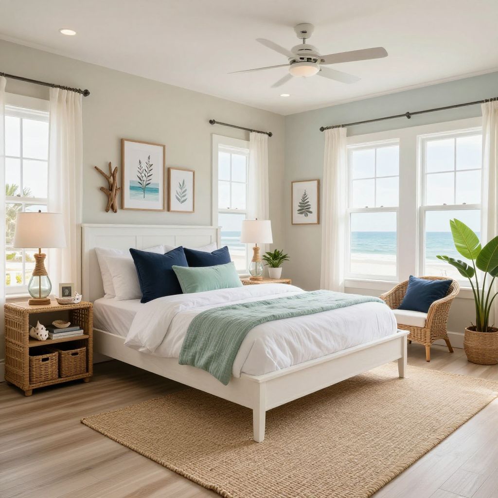Coastal Calm Retreat Bloxburg bedroom ideas