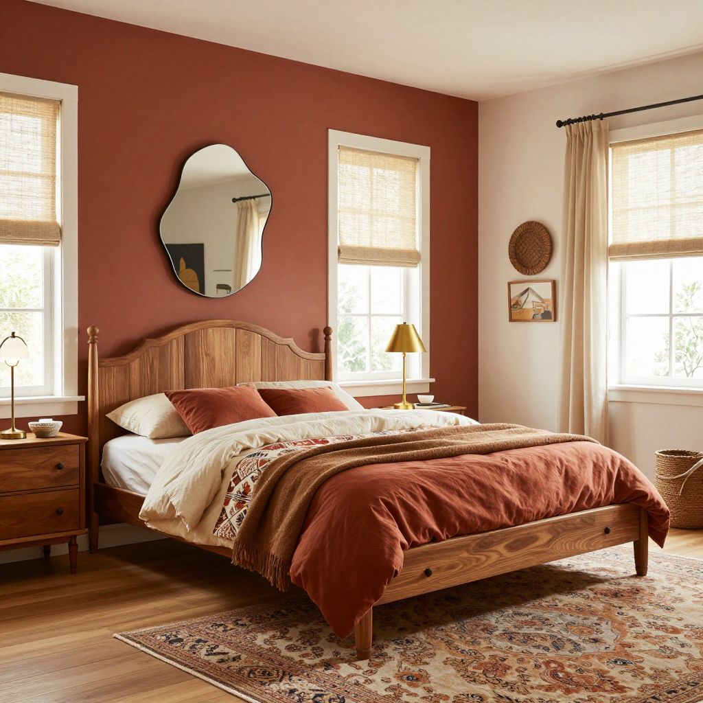 boho bedroom ideas earthy color layers with vintage charm