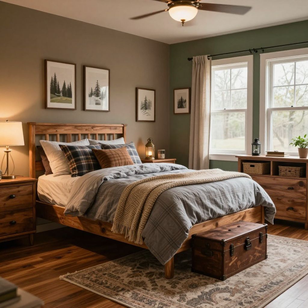 Boys bedroom ideas for small rooms - cozy cabin style with rustic details