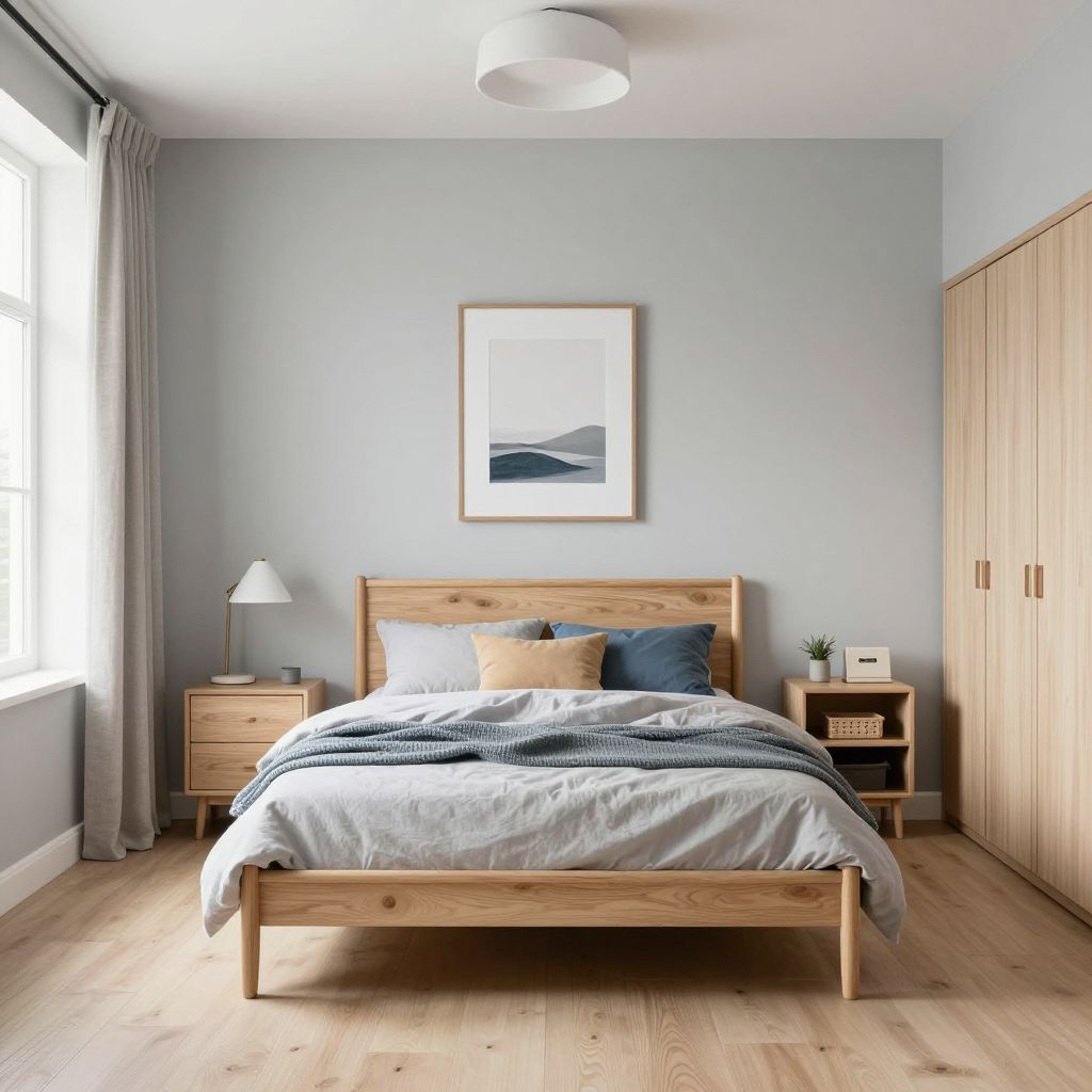 Boys bedroom ideas for small rooms - minimalist room with warm wood details