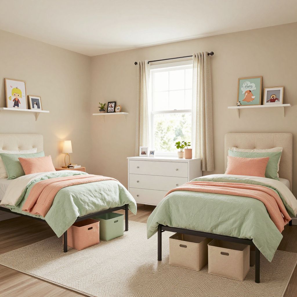 Colorful shared room setup