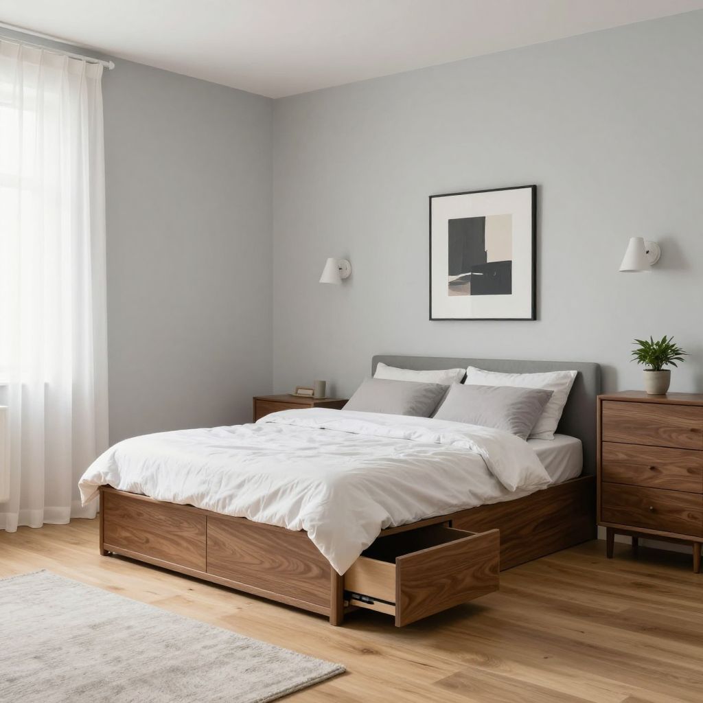 Small Bedroom with Built In Storage