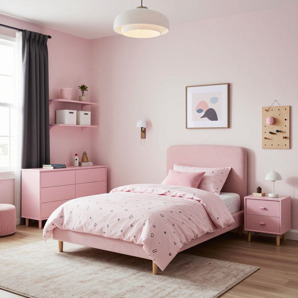 Pink kids room with grown up polish
