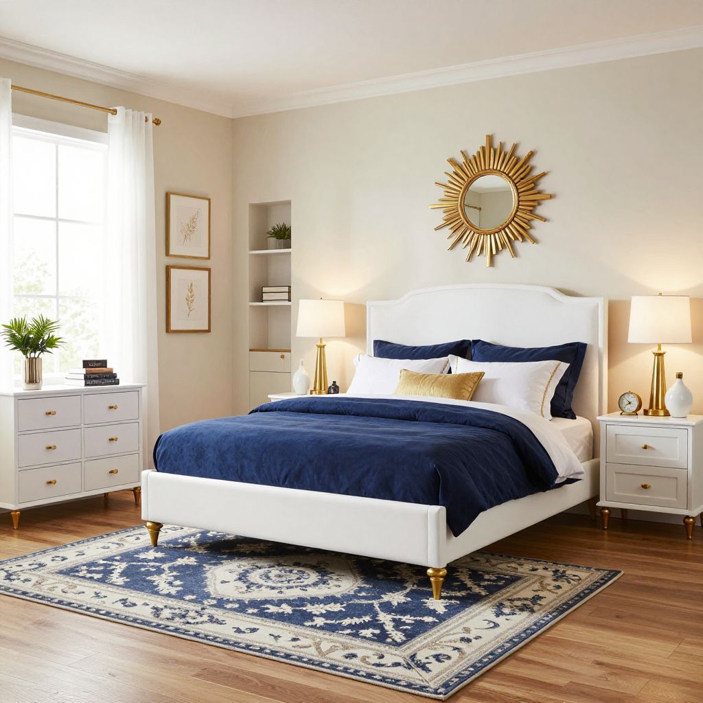Preppy Blue and White with Gold Touches