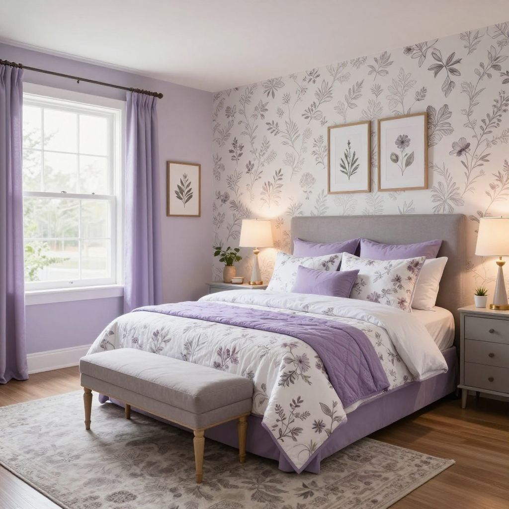 Purple Floral Guest Room