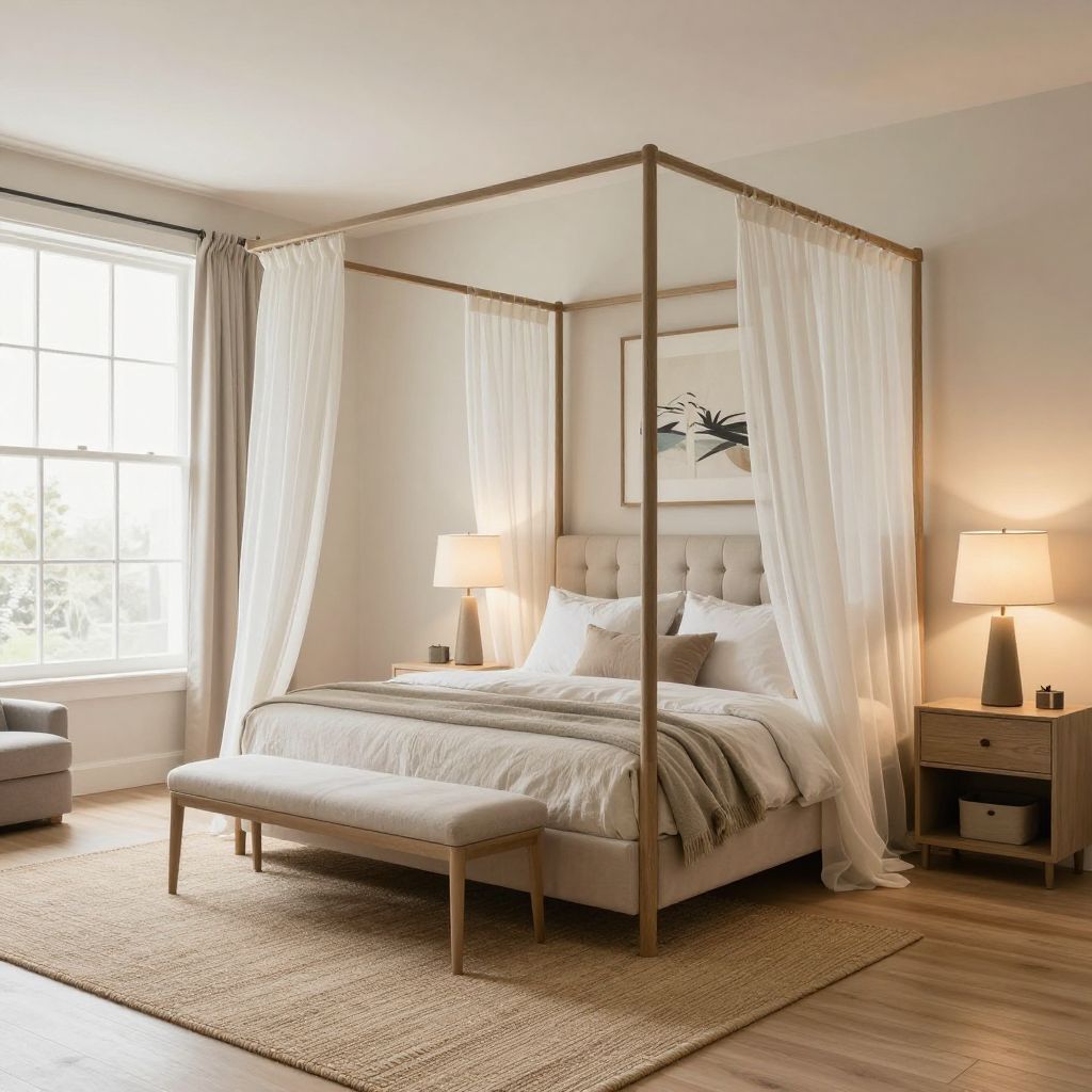 Soft Neutrals With A Canopy Bed