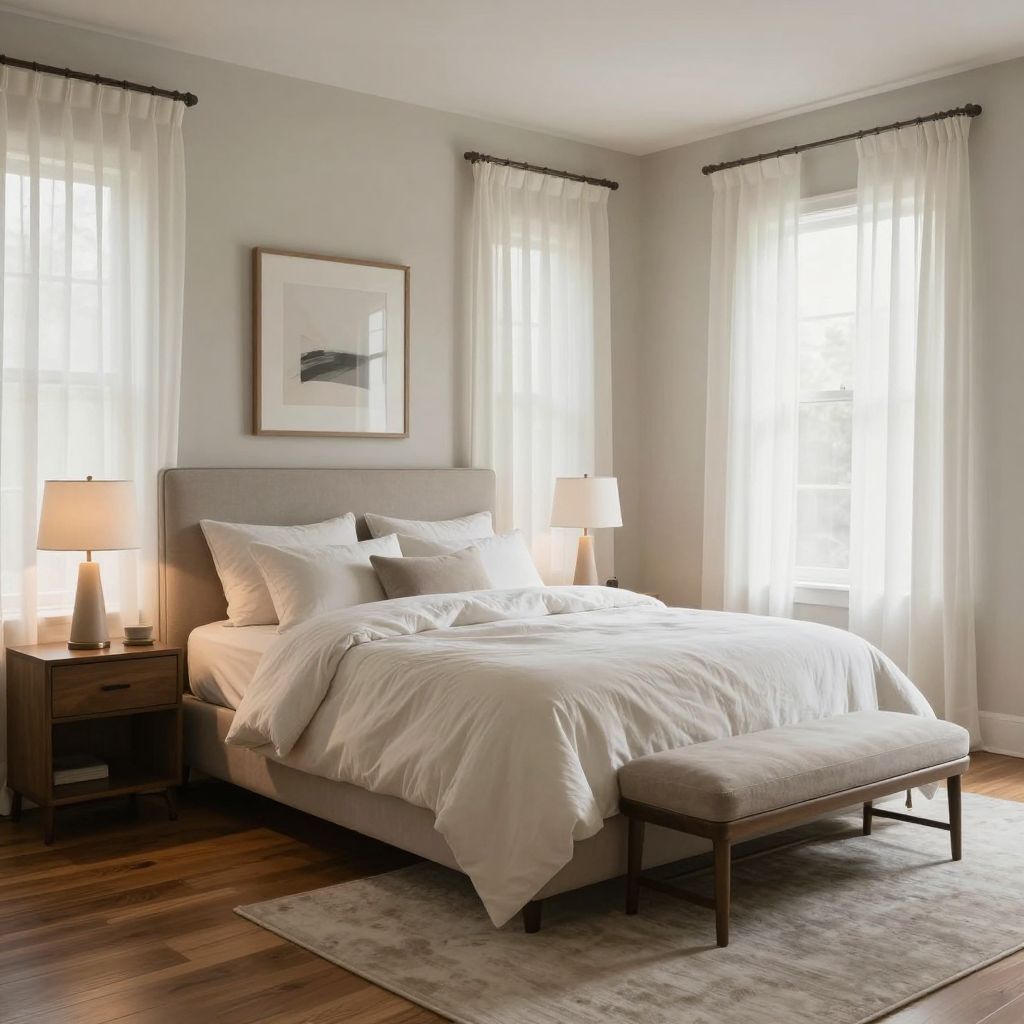 Sheer Drapes And Soft Lighting