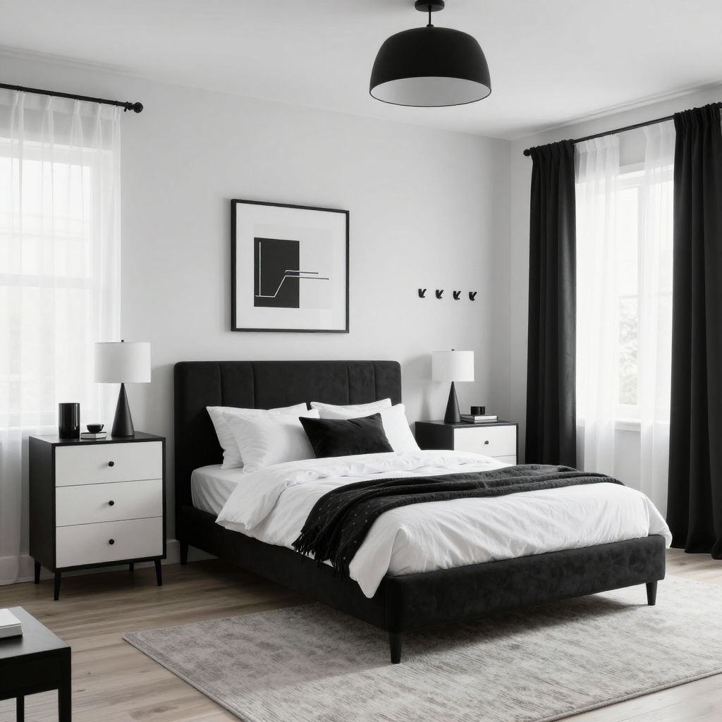 Teen bedroom ideas chic black and white room