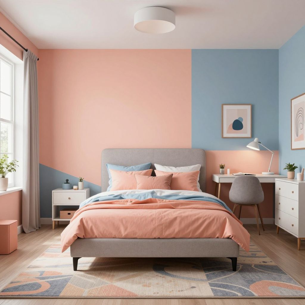 Teen bedroom ideas bold color block room with graphic energy