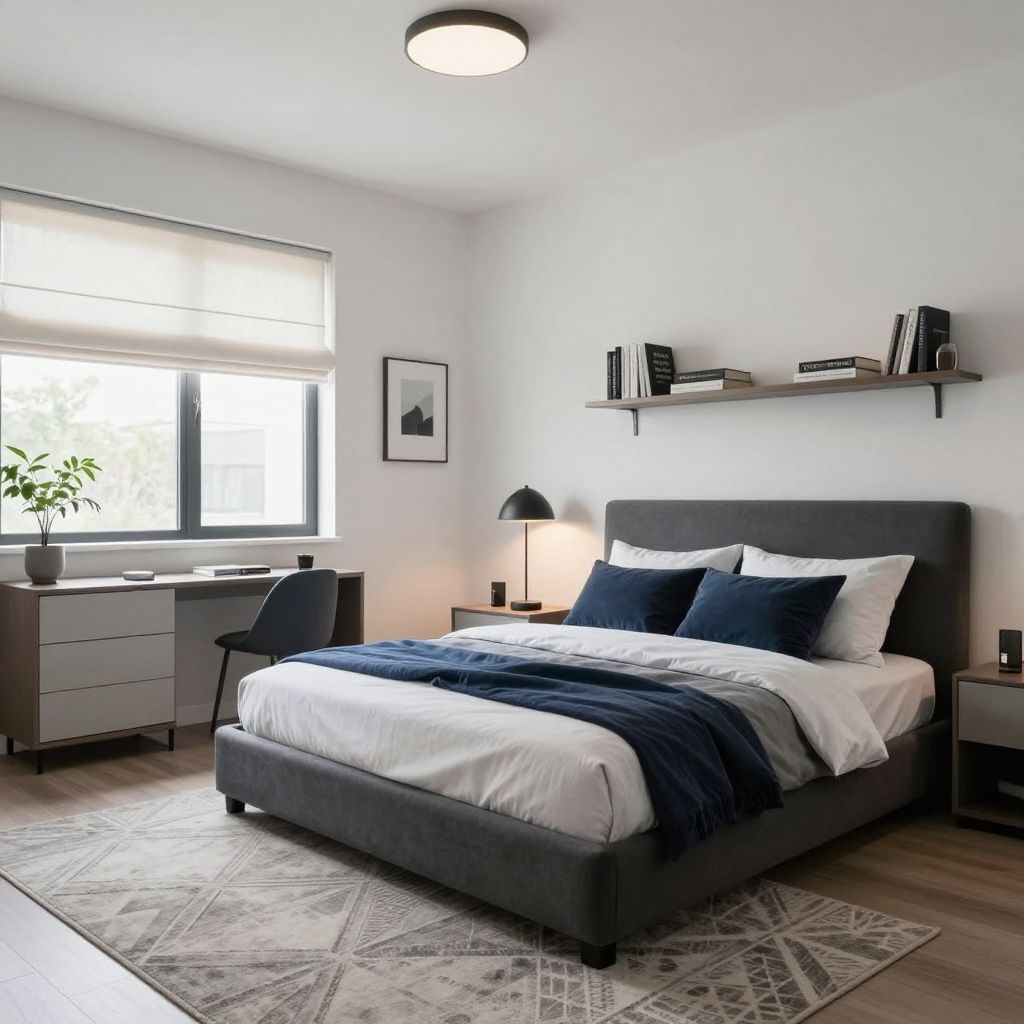 Clean contemporary teen boy bedroom idea