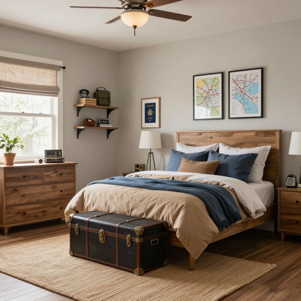 Travel inspired teen boy bedroom idea