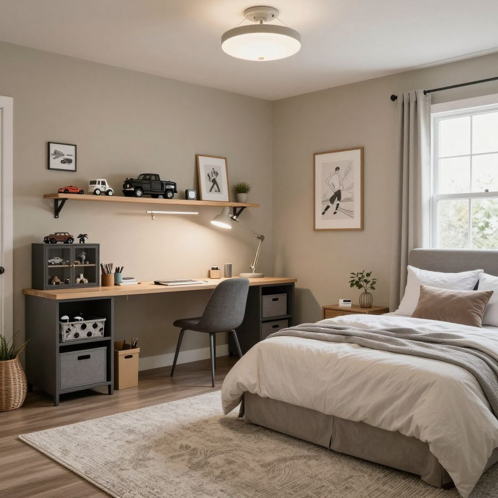 Personalized hobby teen boy bedroom idea