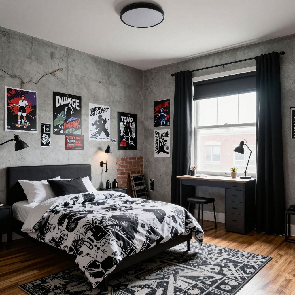 Urban street art teen boy bedroom idea