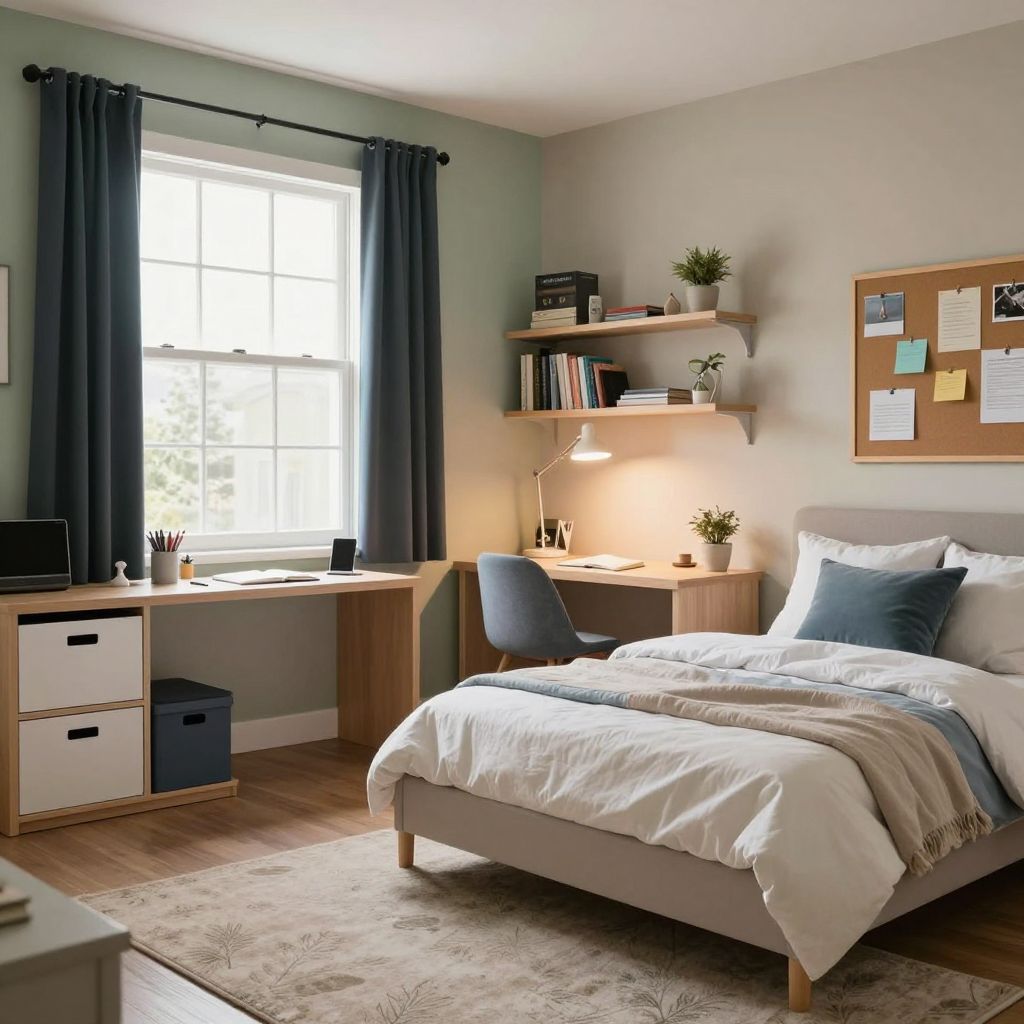 Study friendly setup teen girl bedroom idea