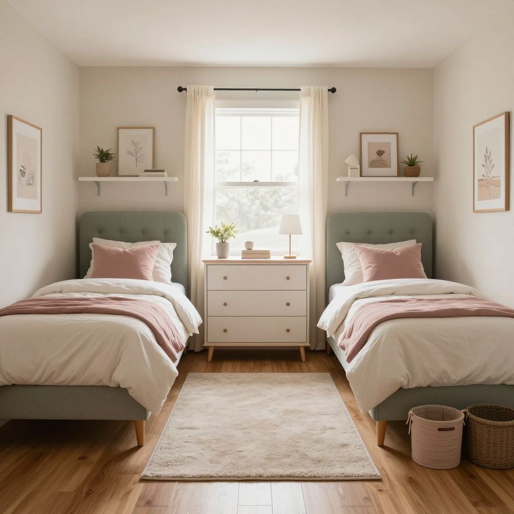 Shared room solution teen girl bedroom idea