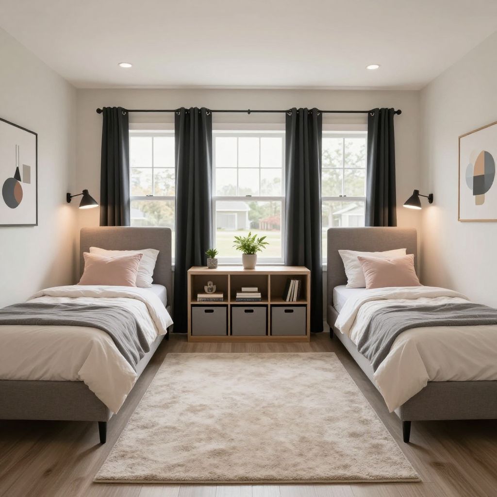 Shared teenage girl bedroom idea