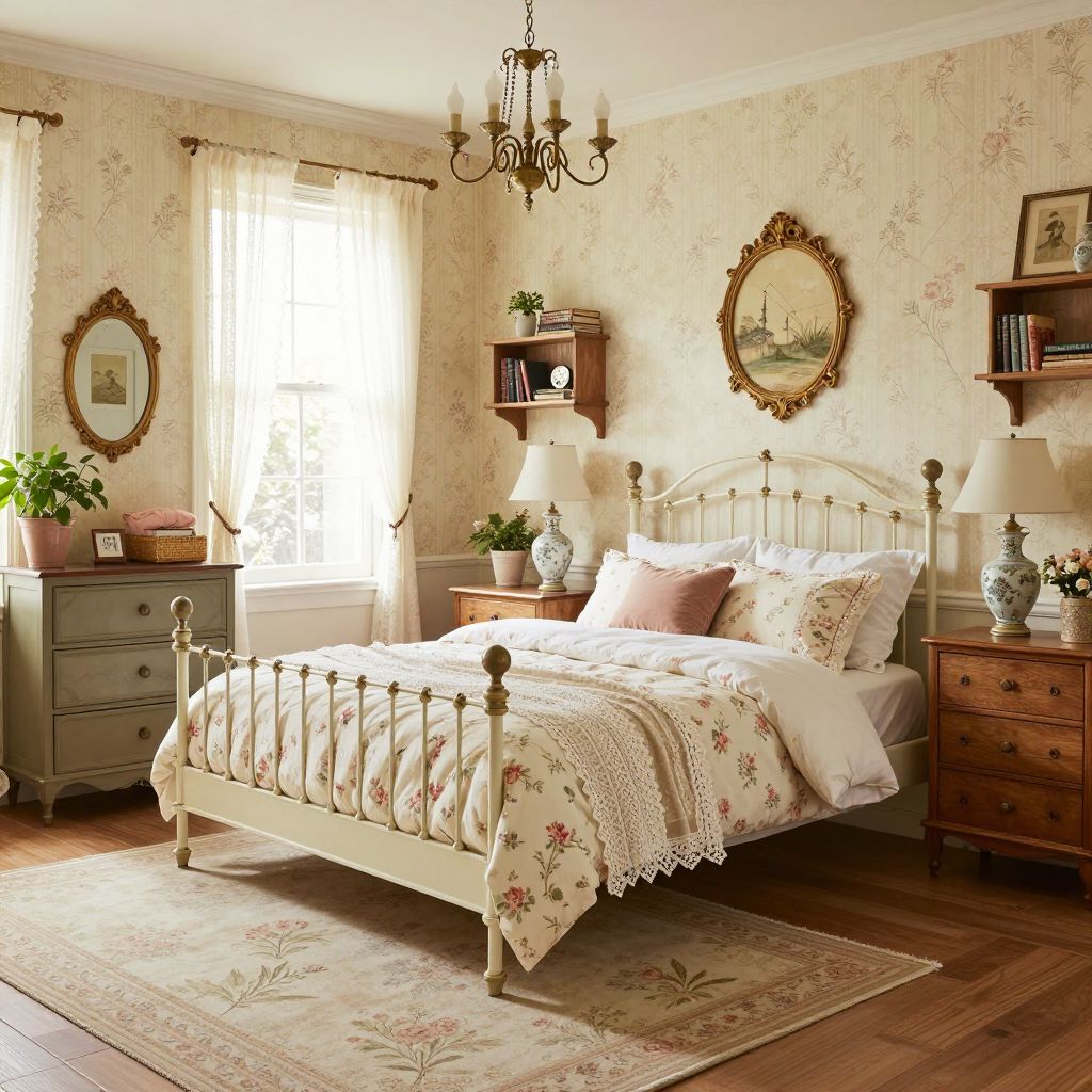 Vintage inspired teenage girl bedroom idea