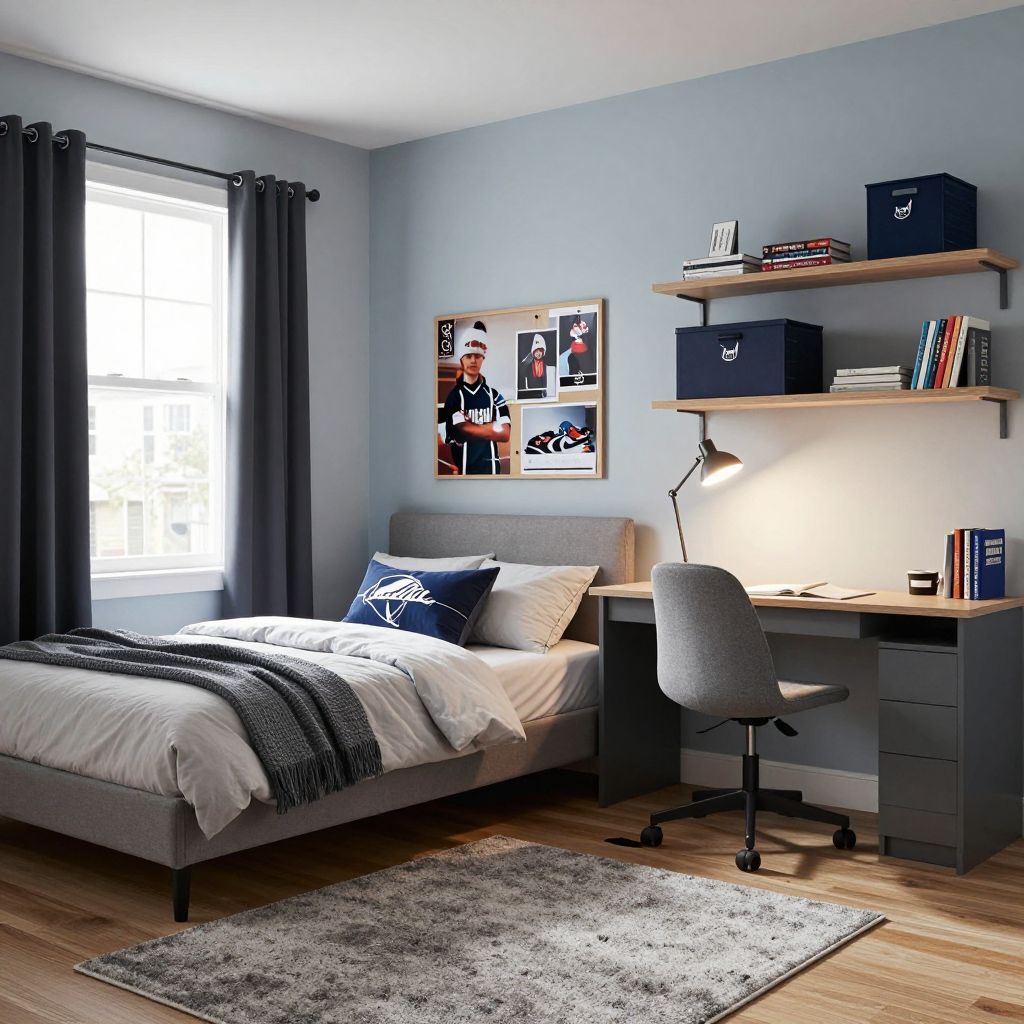 Sporty smart teenage girl bedroom idea
