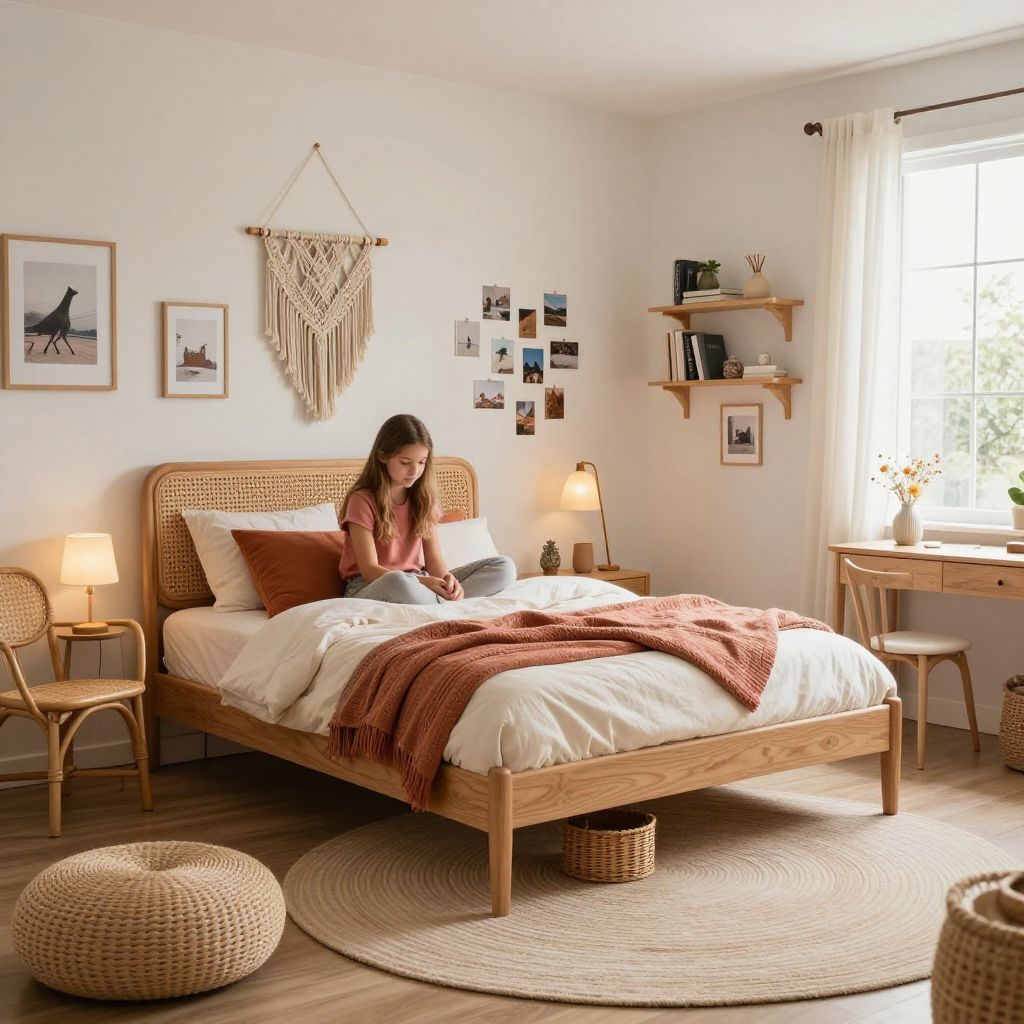 Boho teenage girl bedroom idea